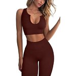 2 Piece Yoga Outfits - Manufacturer - High Waisted Leggings With Sports Bra Gym Clothes Sets