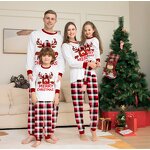Christmas Parent-child Pajamas - Manufacturer - 2024 European American Plaid Deer Printed Home Set