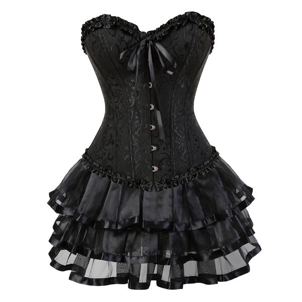 Burlesque Corset Skirt Set - Manufacturer - ChaoRong Plus Size Victorian Fashion Gowns Corselet