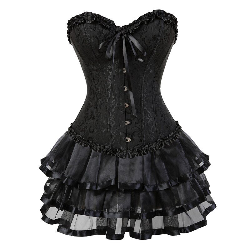 Burlesque Corset Skirt Set - Manufacturer - ChaoRong Plus Size Victorian Fashion Gowns Corselet
