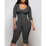 Long Sleeve Shapewear Bodysuit - Manufacturer - Hook and Eye Tummy Control Breast Support Shaper