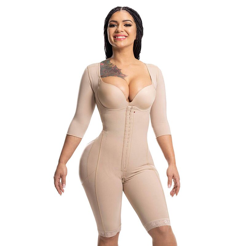 Sleeved Post Op Fajas - Manufacturer - No Bra Crotch Zipper Slimming Bodyshaper Women Underwear