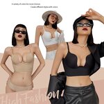 Glossy Seamless Bra Set - Manufacturer - Sexy Deep U Push up Backless Invisible Lingerie