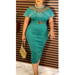 African Pearl Mesh Dress - Manufacturer - 2024 Luxury Summer Sexy Bodycon Gown Plus Size