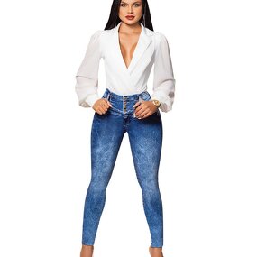 Colombian Curvy Jeans - Manufacturer - High Waist Butt Lifting Elastic Super Stretch Denim Pants