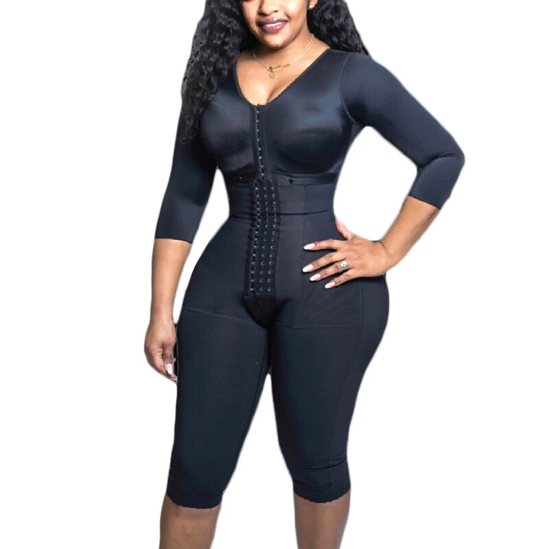 Compression Body Shaper - Manufacturer - High Spandex Knit Flat Belly Full Body Slim Logo Bodysuit