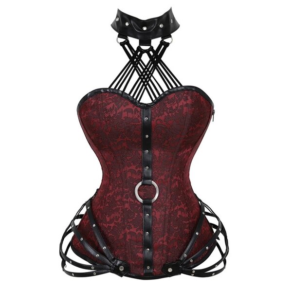 Steampunk Corset Tops - Manufacturer - Steel Boned Zipper Halter Gothic Lingerie Tightening