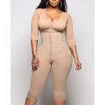 Long Sleeve Shapewear Bodysuit - Manufacturer - Hook and Eye Tummy Control Breast Support Shaper