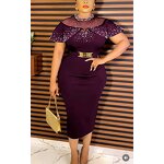 African Pearl Mesh Dress - Manufacturer - 2024 Luxury Summer Sexy Bodycon Gown Plus Size