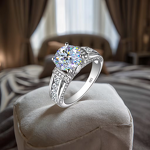 Sparkling Moissanite Ring - Manufacturer - Luxury 925 Silver Bridal Engagement Fine Jewelry for Women
