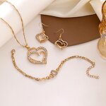 Gold Plated Alloy Necklace Set - Manufacturer - Classic 2-Piece Women's New Wedding Leaves Flowers