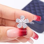 Lab Emerald Silver Ring - Manufacturer - 18K White Gold Plated Egg-Shaped Oval Factory Direct Fine Ring