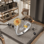 Peach Heart Zircon Ring - Manufacturer - Women's Silver Plated Princess Cut Inlay Wholesale Jewelry