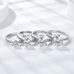 Six-Claw Moissanite Ring - Manufacturer - S925 Cultured Silver Classic Eternal Girlfriends Fine Jewelry