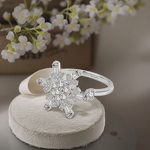 Sunflower Anxiety Ring - Manufacturer - Women's Brass Silver Plated Decompression Wedding Engagement