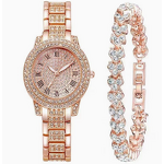 Geometric Jewelry Set - Manufacturer - YIJIANLIAN Gold Silver Rose Gold Alloy Bling Rhinestone Bracelet