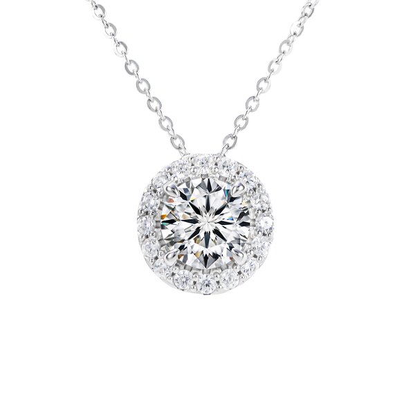 Diamond Pendant Necklace - Manufacturer - AKICE 14K White Gold Lab Grown Diamonds Women's Gift