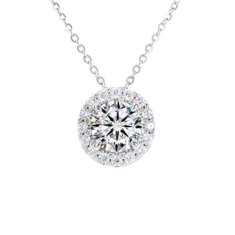Diamond Pendant Necklace - Manufacturer - AKICE 14K White Gold Lab Grown Diamonds Women's Gift