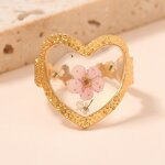 18K Gold Steel Ring - Manufacturer - Elegant Women's Wholesale Anniversary Ins Flower Butterfly Shell
