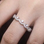 Lab Grown Diamond Earrings - Manufacturer - AKICE 925 Silver Yellow Tiny Melee Half Eternity Stackable