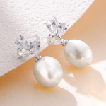 Pearl Drop Hoop Earrings - Manufacturer - Gold Plated Stainless Steel Bezel Setting Minimalist Design