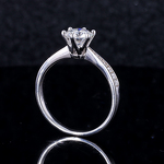 Six-Claw Moissanite Ring - Manufacturer - S925 Cultured Silver Classic Eternal Girlfriends Fine Jewelry