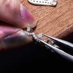 Lab Grown Diamond Earrings - Manufacturer - AKICE 925 Silver Yellow Tiny Melee Half Eternity Stackable