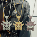 Gengar Pendant Necklace - Manufacturer - Men's Hip Hop Brass Cuban Chain Alloy Zircon Elf Monster