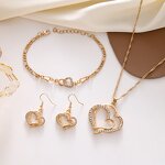 Gold Plated Alloy Necklace Set - Manufacturer - Classic 2-Piece Women's New Wedding Leaves Flowers