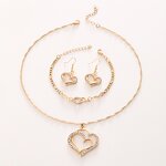 Gold Plated Alloy Necklace Set - Manufacturer - Classic 2-Piece Women's New Wedding Leaves Flowers