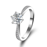 Six-Claw Moissanite Ring - Manufacturer - S925 Cultured Silver Classic Eternal Girlfriends Fine Jewelry