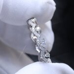 Lab Grown Diamond Earrings - Manufacturer - AKICE 925 Silver Yellow Tiny Melee Half Eternity Stackable