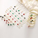 Double Heart Jewelry Set - Manufacturer - Gold Plated Alloy Earrings Necklace Bracelet Punk Wedding