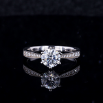 Six-Claw Moissanite Ring - Manufacturer - S925 Cultured Silver Classic Eternal Girlfriends Fine Jewelry