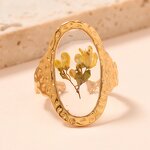 18K Gold Steel Ring - Manufacturer - Elegant Women's Wholesale Anniversary Ins Flower Butterfly Shell