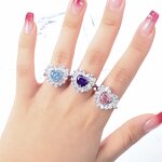 Lab Created Sapphire Ring - Manufacturer - Oval Royal Blue S925 Engagement Ring Diamond Wedding Band