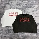Men's Long Sleeve Shirt - Manufacturer - TS3759 Pure Cotton Waffle Knit Screen Print Streetwear