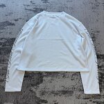 Men's Long Sleeve T-Shirt - Manufacturer - TS3741 Waffle Knit Vintage White Digital Print Oversized