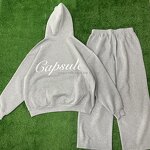Sweat Suit - Manufacturer - TT519 Vintage Hoodie Sweatpants Cropped Boxy Fit Screen Printing