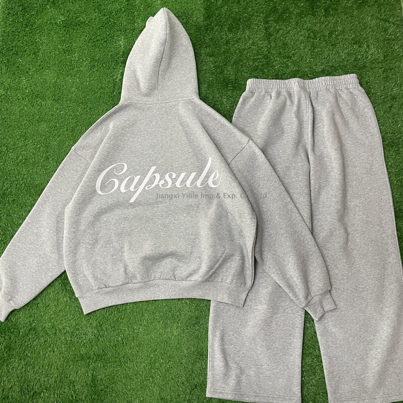 Sweat Suit - Manufacturer - TT519 Vintage Hoodie Sweatpants Cropped Boxy Fit Screen Printing