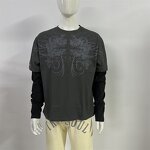 Unisex Long Sleeve Tee - Manufacturer - TS1879 2 in 1 Double Layer Cotton DTG Print Oversized