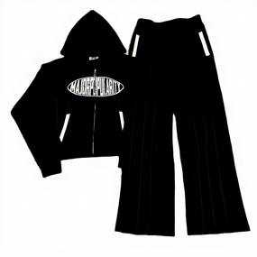 Sweatsuits - Manufacturer - TT315 Cotton Heavyweight Striped Flared Wide Leg Unisex Baggy