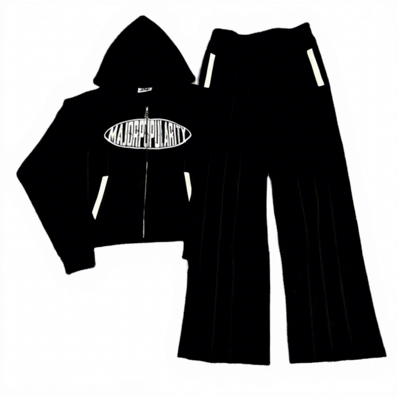Sweatsuits - Manufacturer - TT315 Cotton Heavyweight Striped Flared Wide Leg Unisex Baggy