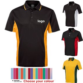 Men's Polo T-Shirts - Manufacturer - PL073 100% Polyester Two Color School Working Uniform
