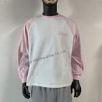 Unisex Tshirts - Manufacturer - TS2699 Cotton Graphic Embroidery Color Block Double Layer Custom