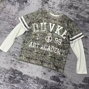 Men's Long Sleeve Tshirt - Manufacturer - TS2696 Waffle Hip Hop Double Layer Oversized Graphic Print