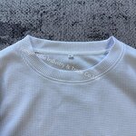 Men's Long Sleeve T-Shirt - Manufacturer - TS3741 Waffle Knit Vintage White Digital Print Oversized