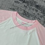 Unisex Tshirts - Manufacturer - TS2699 Cotton Graphic Embroidery Color Block Double Layer Custom