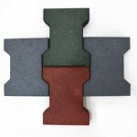 Rubber Pavers - Manufacturer - 45mm Grey Dog Bone Outdoor Playground Floor