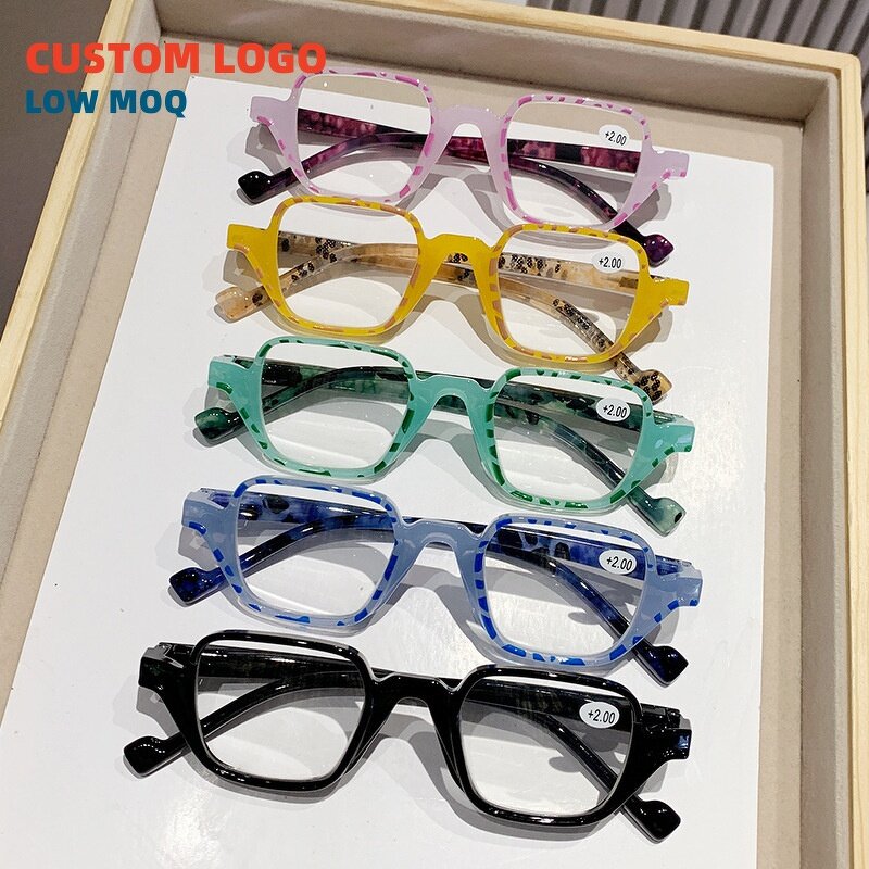Reading Glasses Manufacturer - Clearance Stock TR90 Red Frame Square Lenses Anti Blue Light
